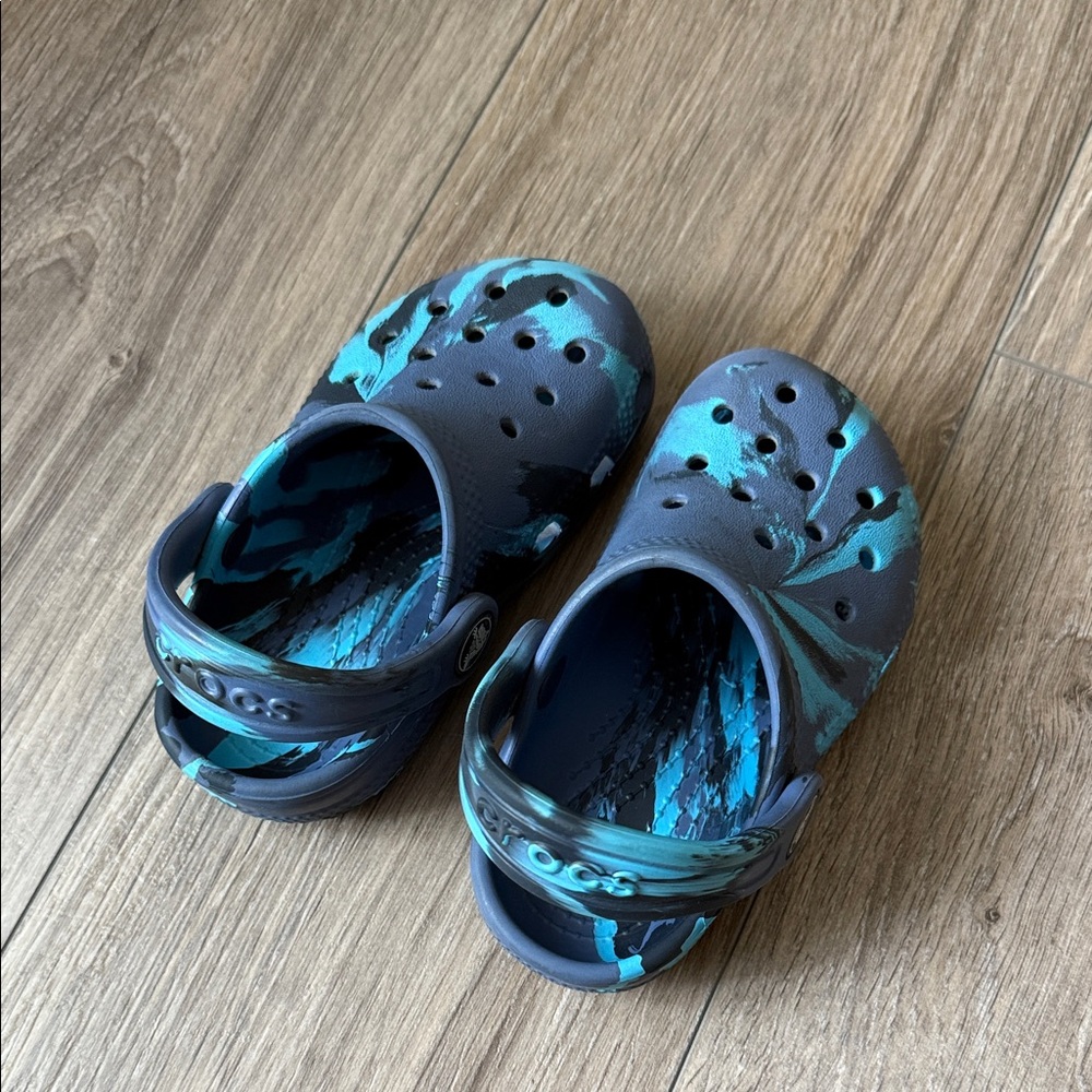 CROCS Kids Blue and Black Sandals